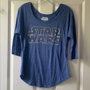 Star Wars Gold Logo on Periwinkle Blue Tee